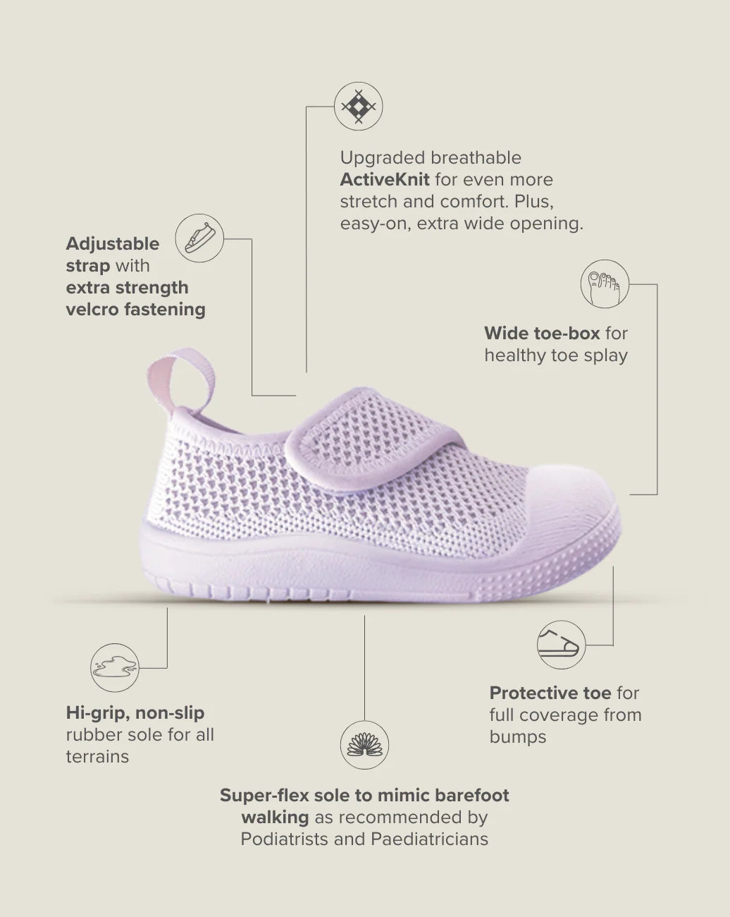 Velcro MOVE Toddler Shoe – Lilac Haze
