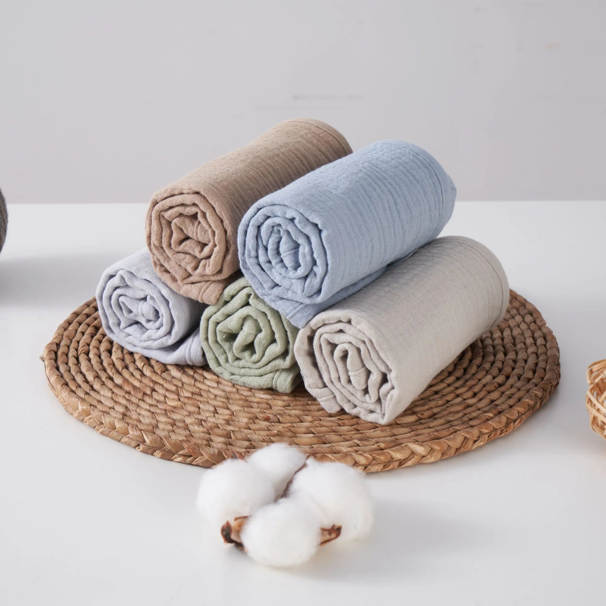Organic Muslin Burp Cloths - Earth and Sky 5 Pack