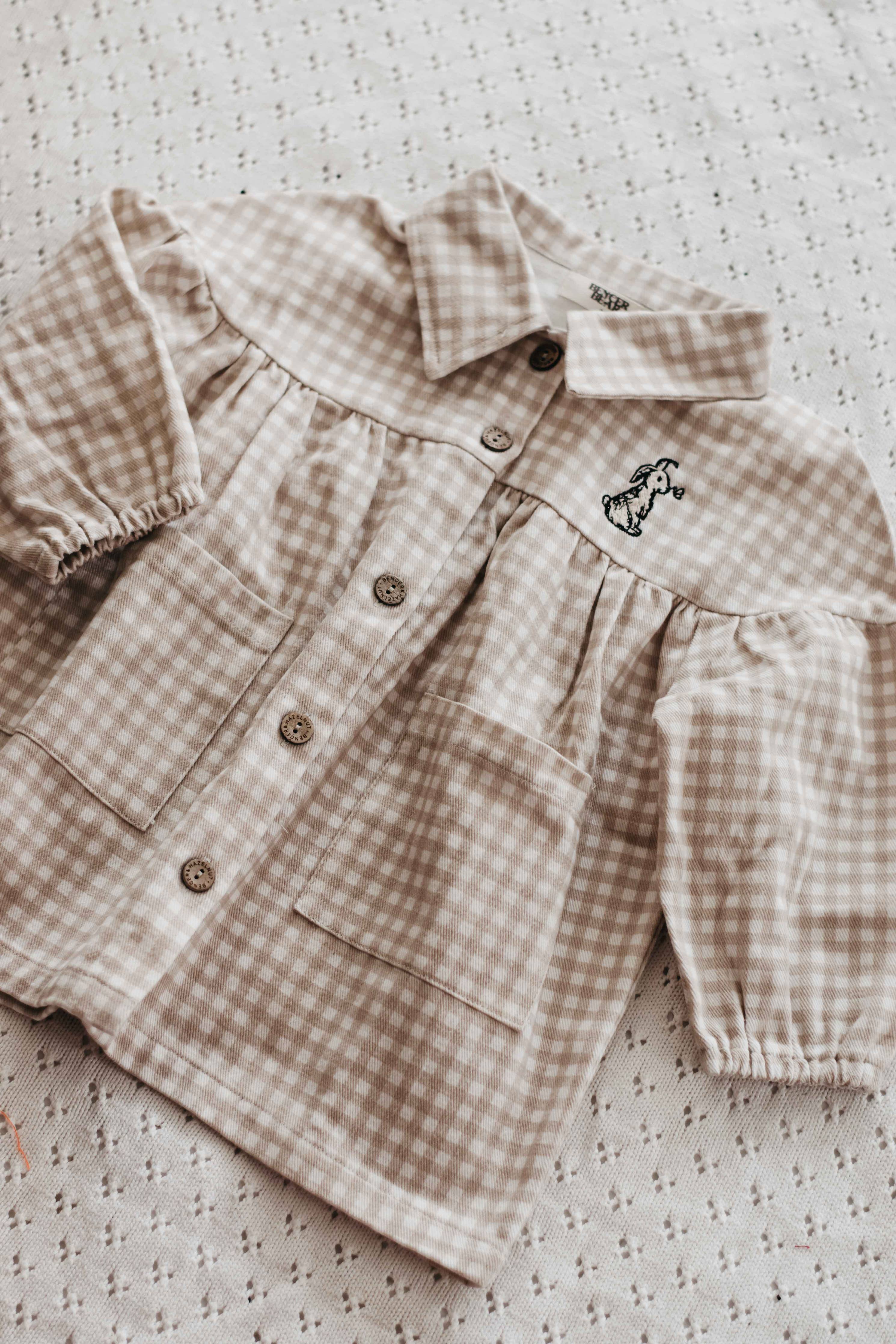 Denim Dress: Gingham Bunny