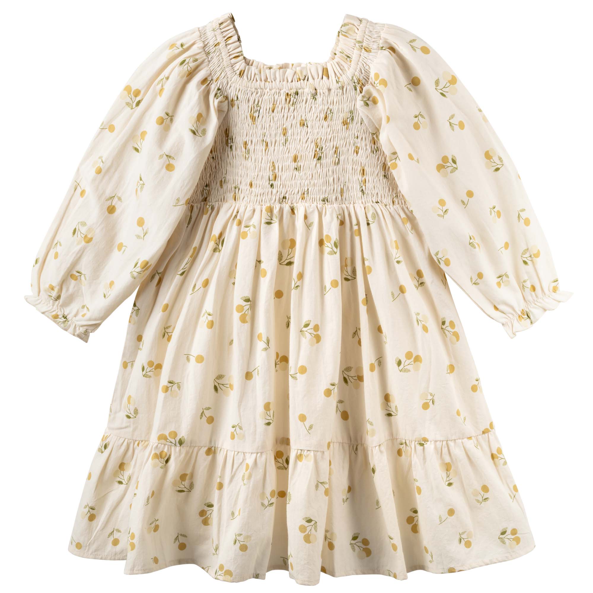 Golden Cherry Tiered Dress