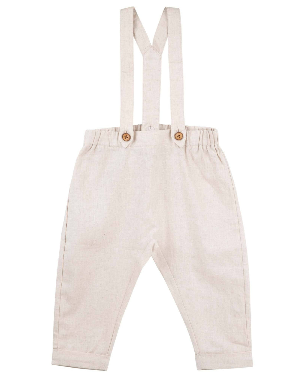 Finley Linen Suspender Pants - Sand