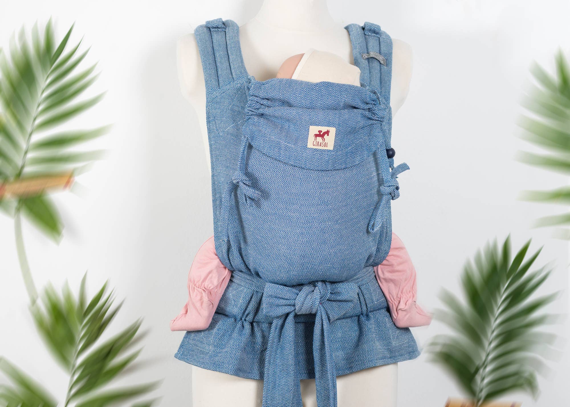 MySol Blue Tweed baby carrier - recycled cotton, sustainable