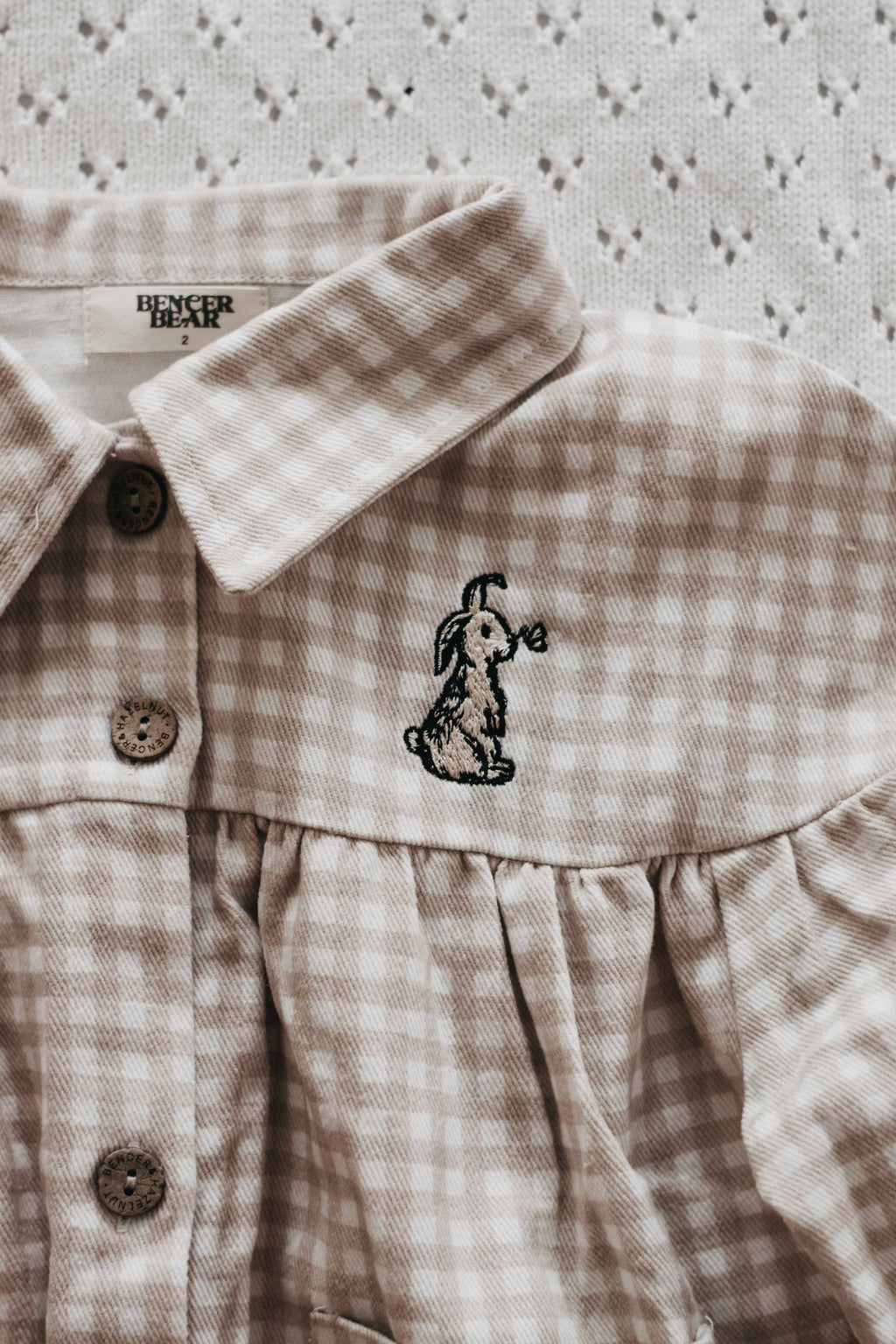 Denim Dress: Gingham Bunny