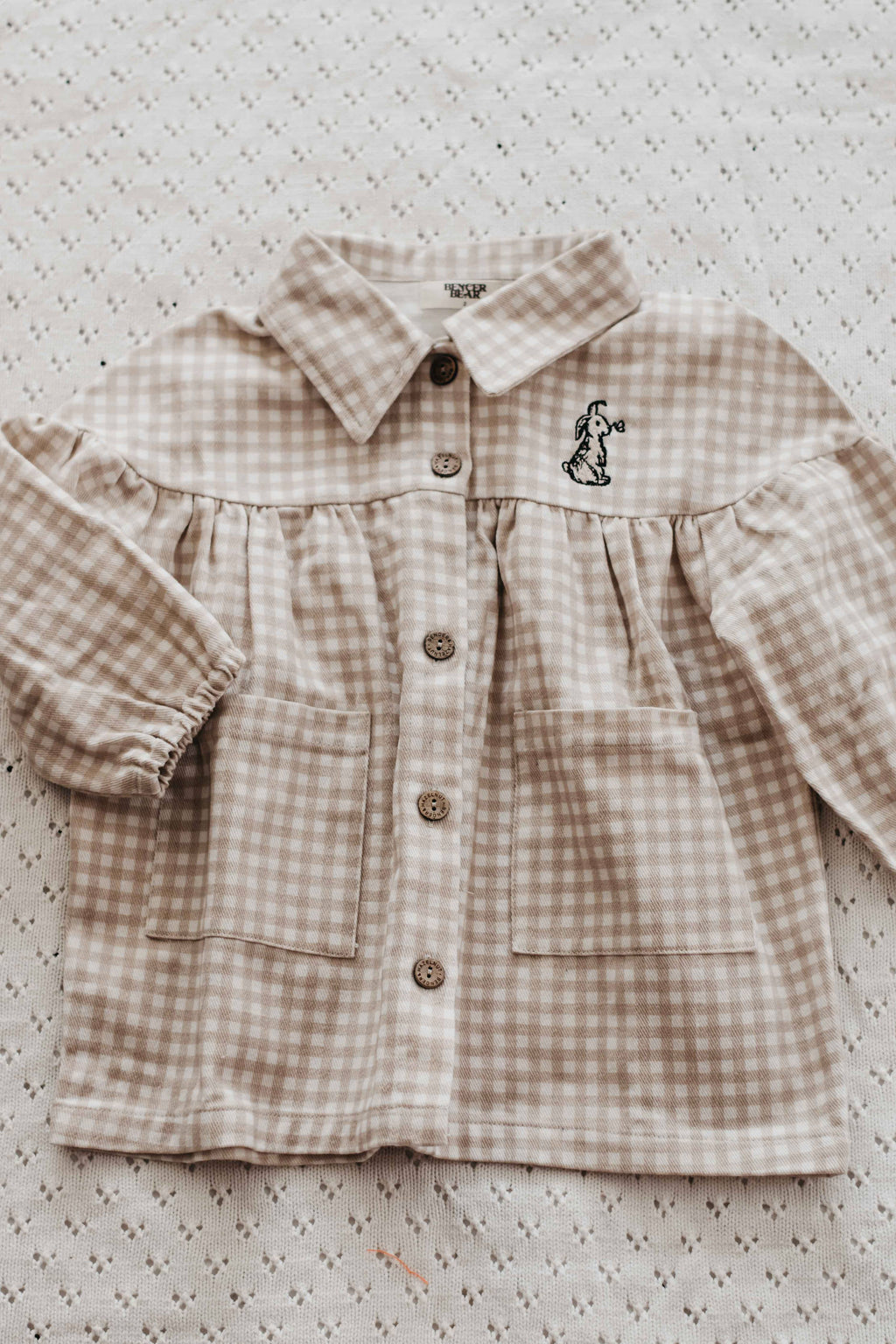 Denim Dress: Gingham Bunny