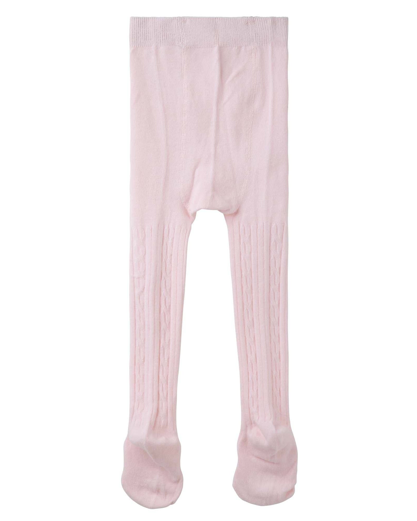 Baby Cable Knit Tights - Pink