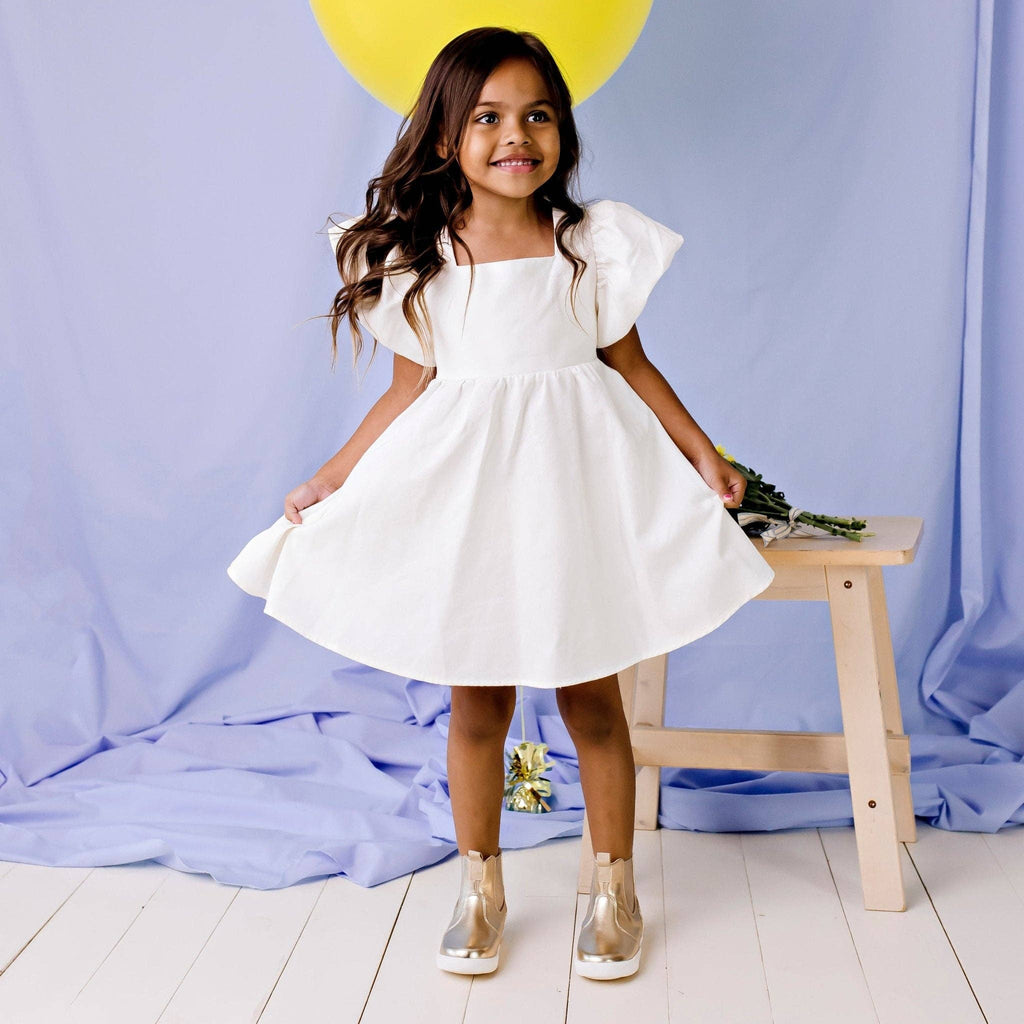 Grace Tie Back Dress - Ecru