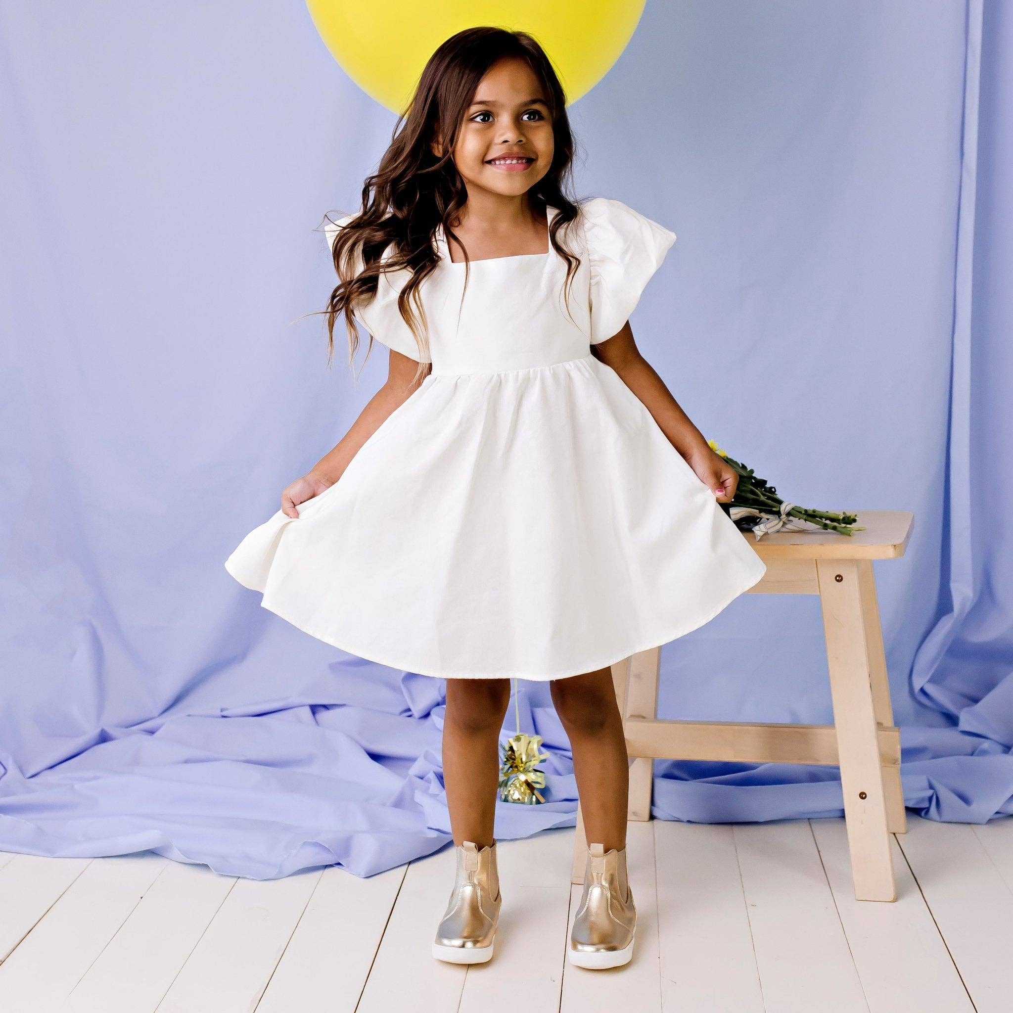 Grace Tie Back Dress - Ecru