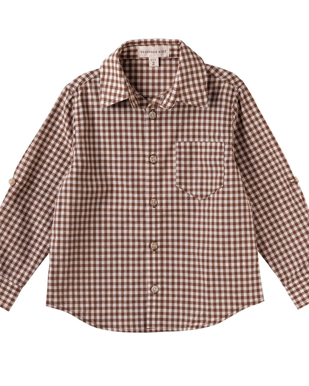 Oliver L/S Button Shirt - Choc Gingham