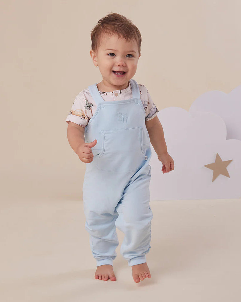 Organic Joey Overalls - Baby Blue