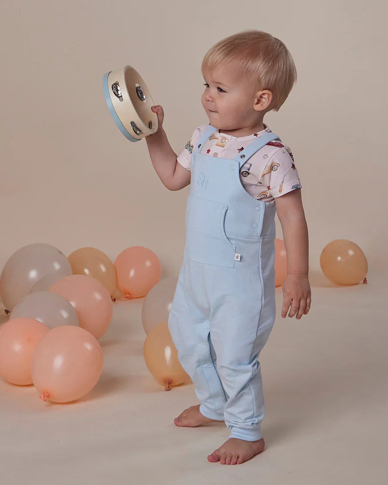 Organic Joey Overalls - Baby Blue