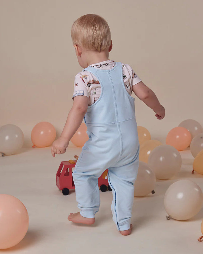 Organic Joey Overalls - Baby Blue