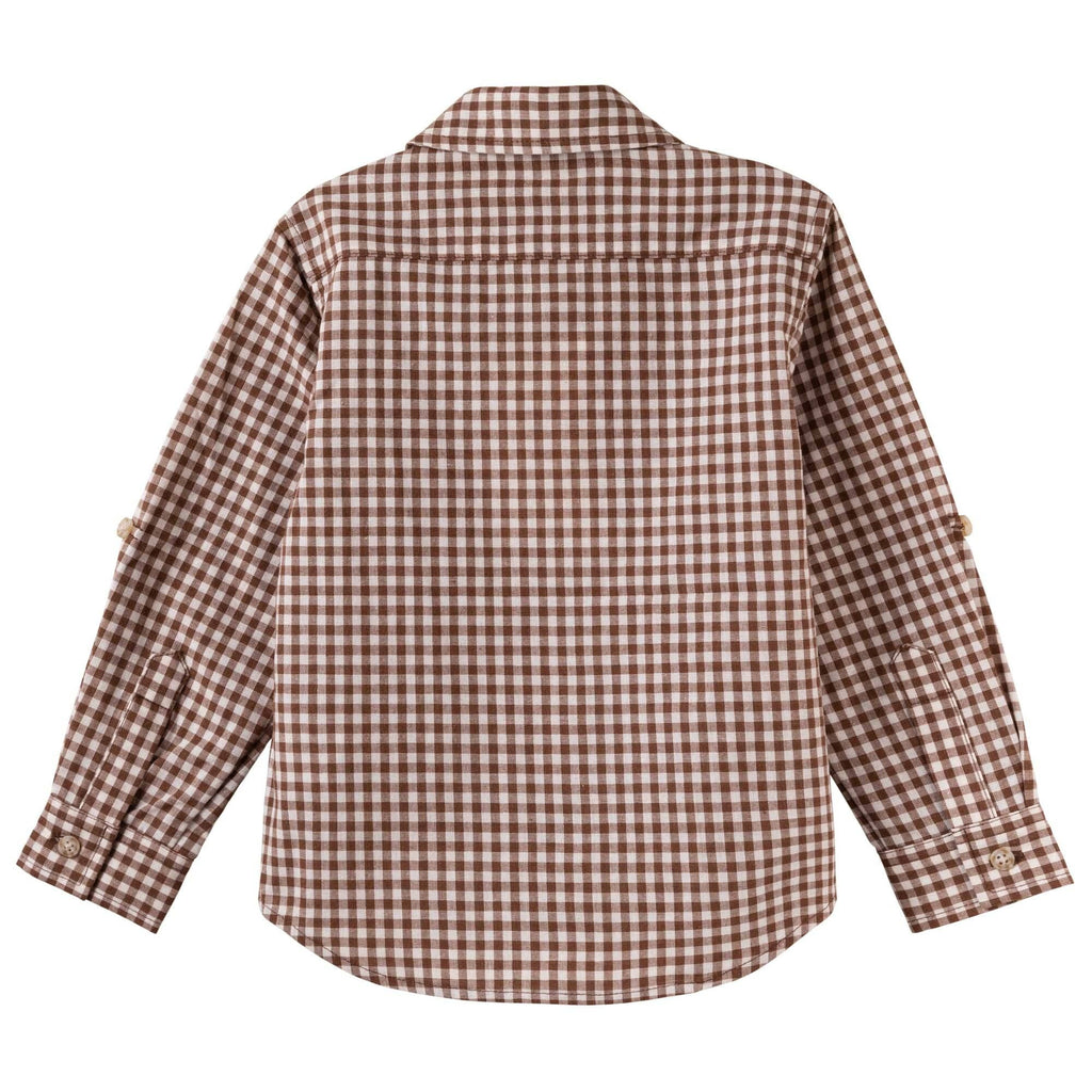 Oliver L/S Button Shirt - Choc Gingham