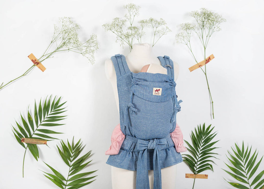 MySol Blue Tweed baby carrier - recycled cotton, sustainable