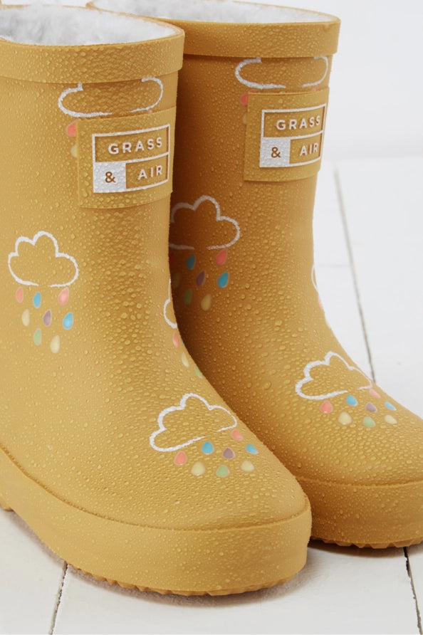 Colour-Changing Kids Winter Wellies - Ochre