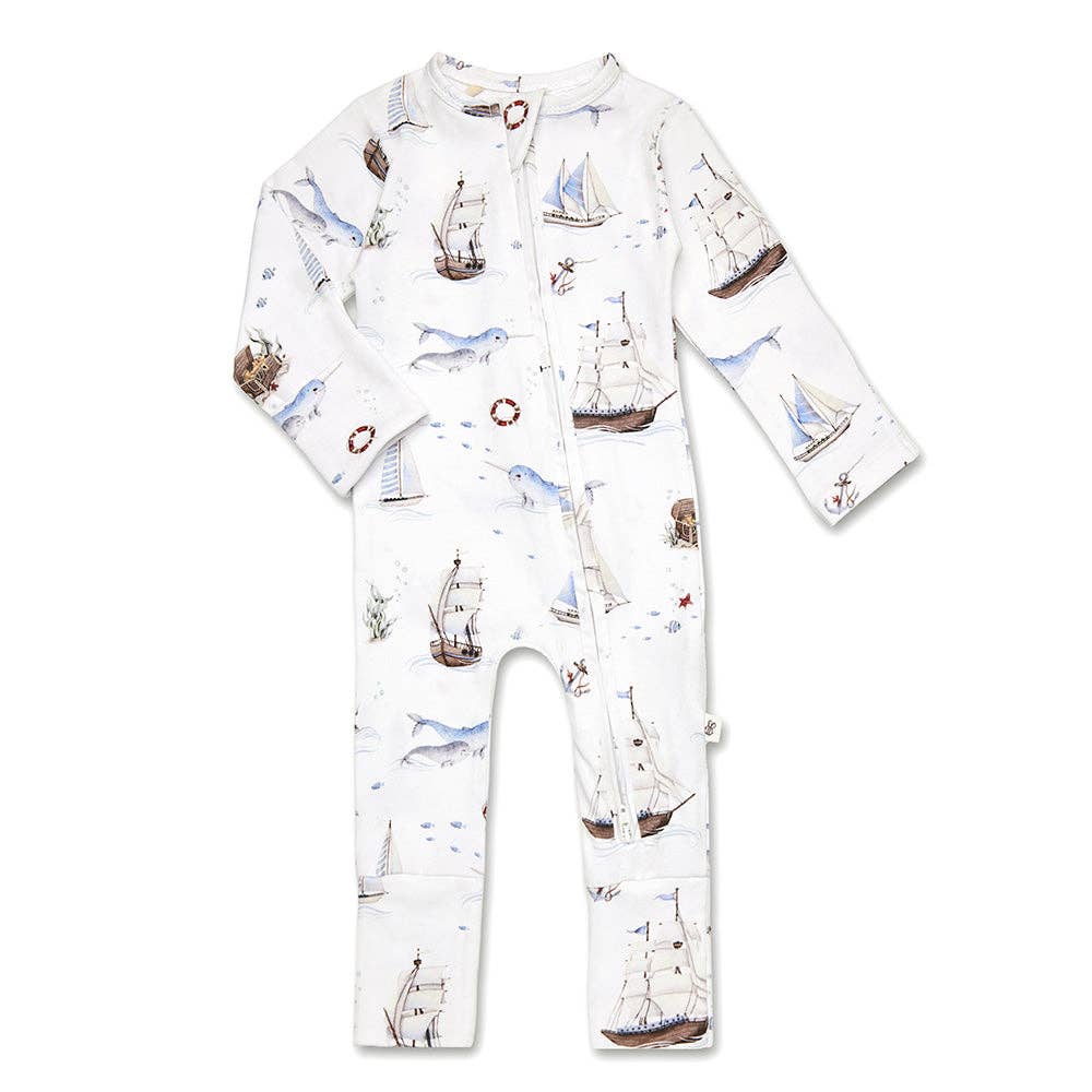Set Sail Organic Snugglesuit Convertible Romper