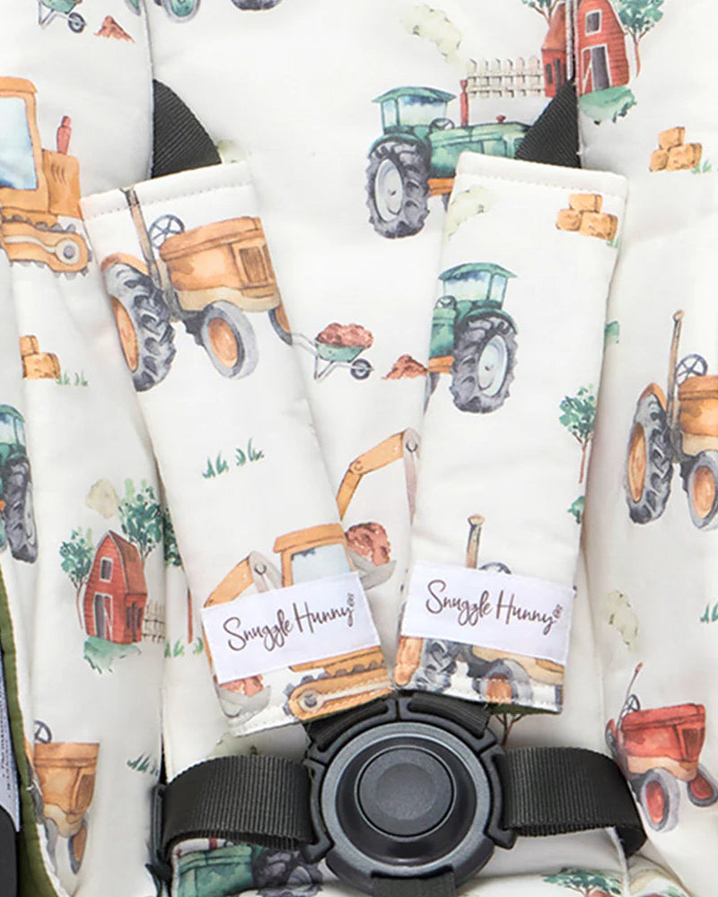 Diggers & Tractors Universal Reversible Pram Strap Covers