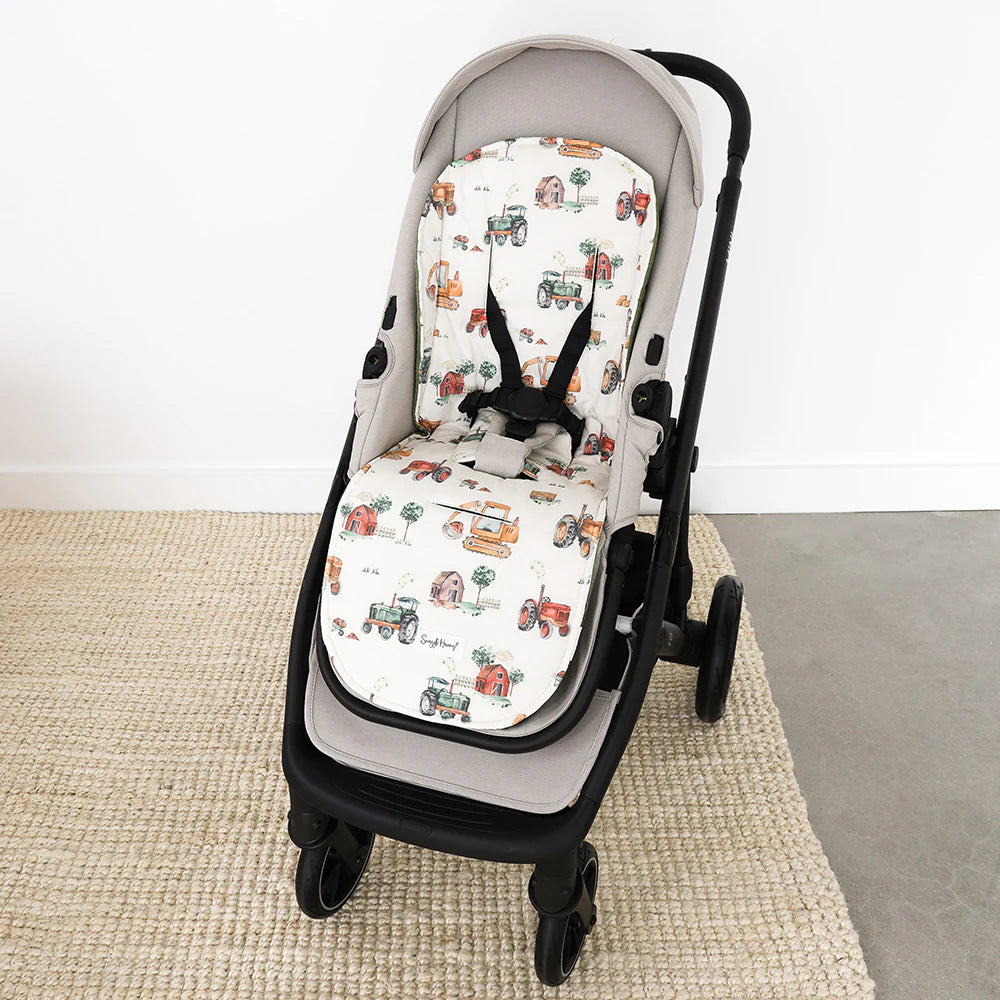 Diggers & Tractors Universal Organic Pram Liner