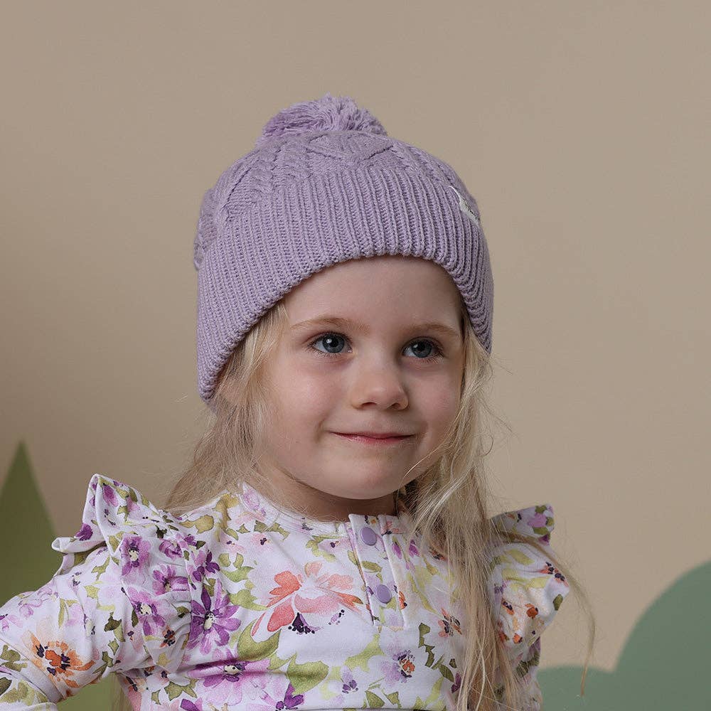 Lavender Organic Baby Knit Beanie