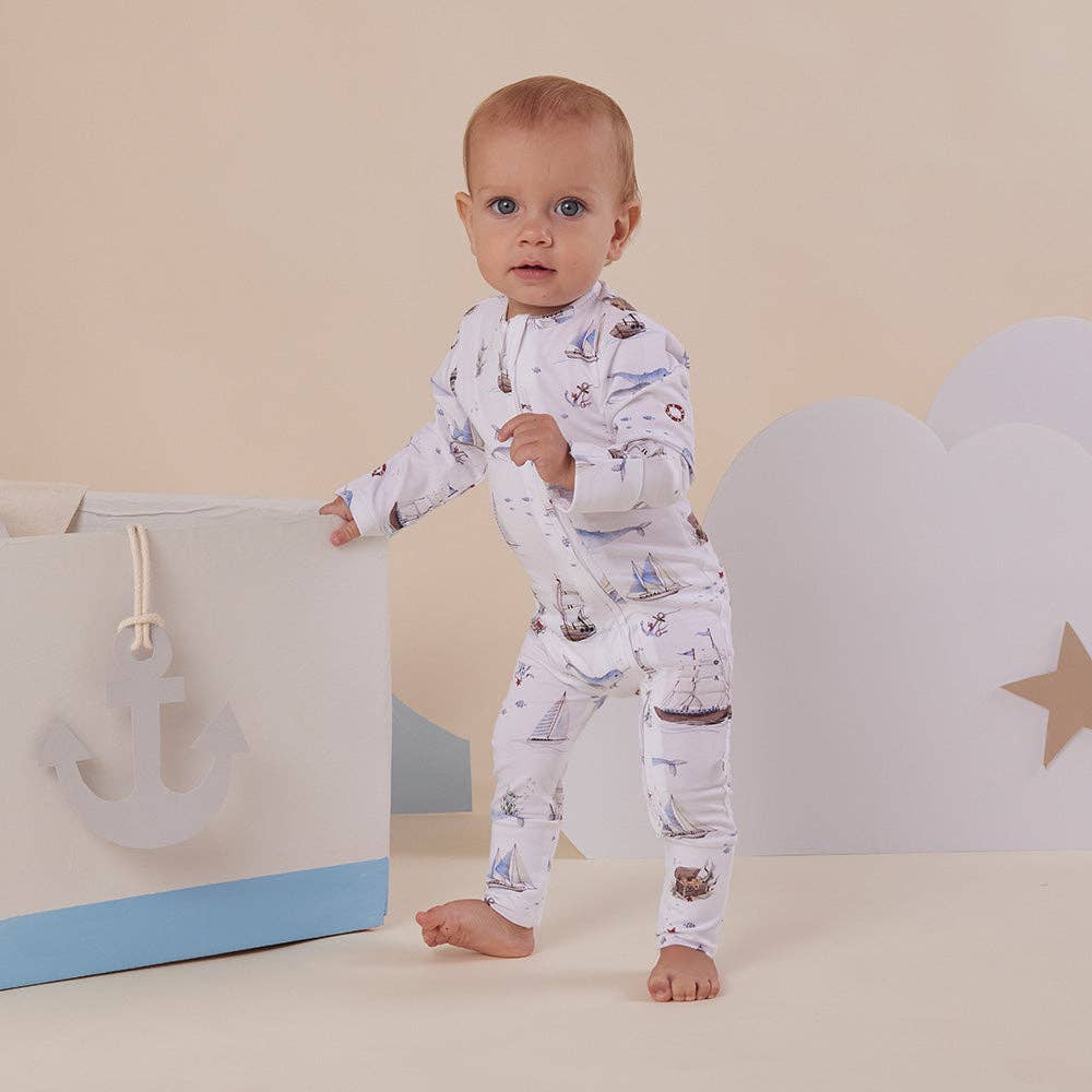 Set Sail Organic Snugglesuit Convertible Romper