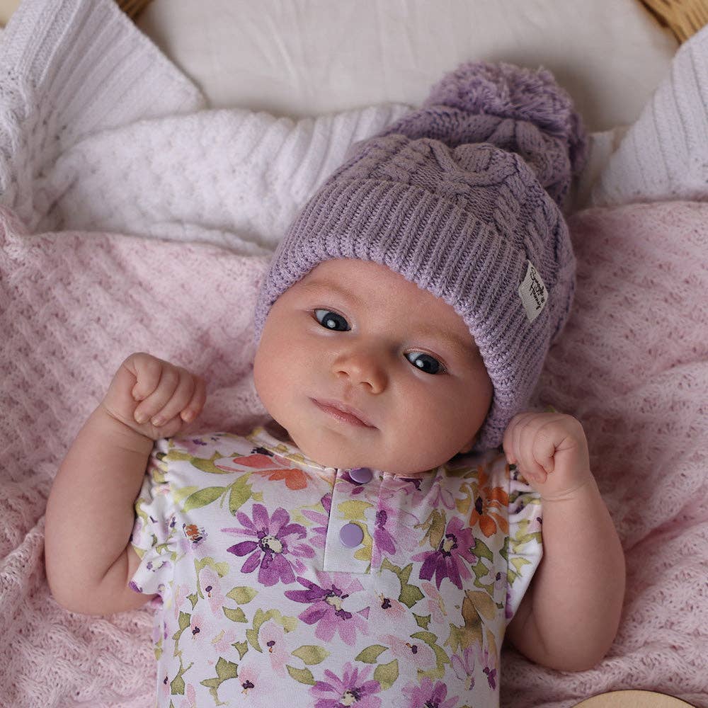 Lavender Organic Baby Knit Beanie