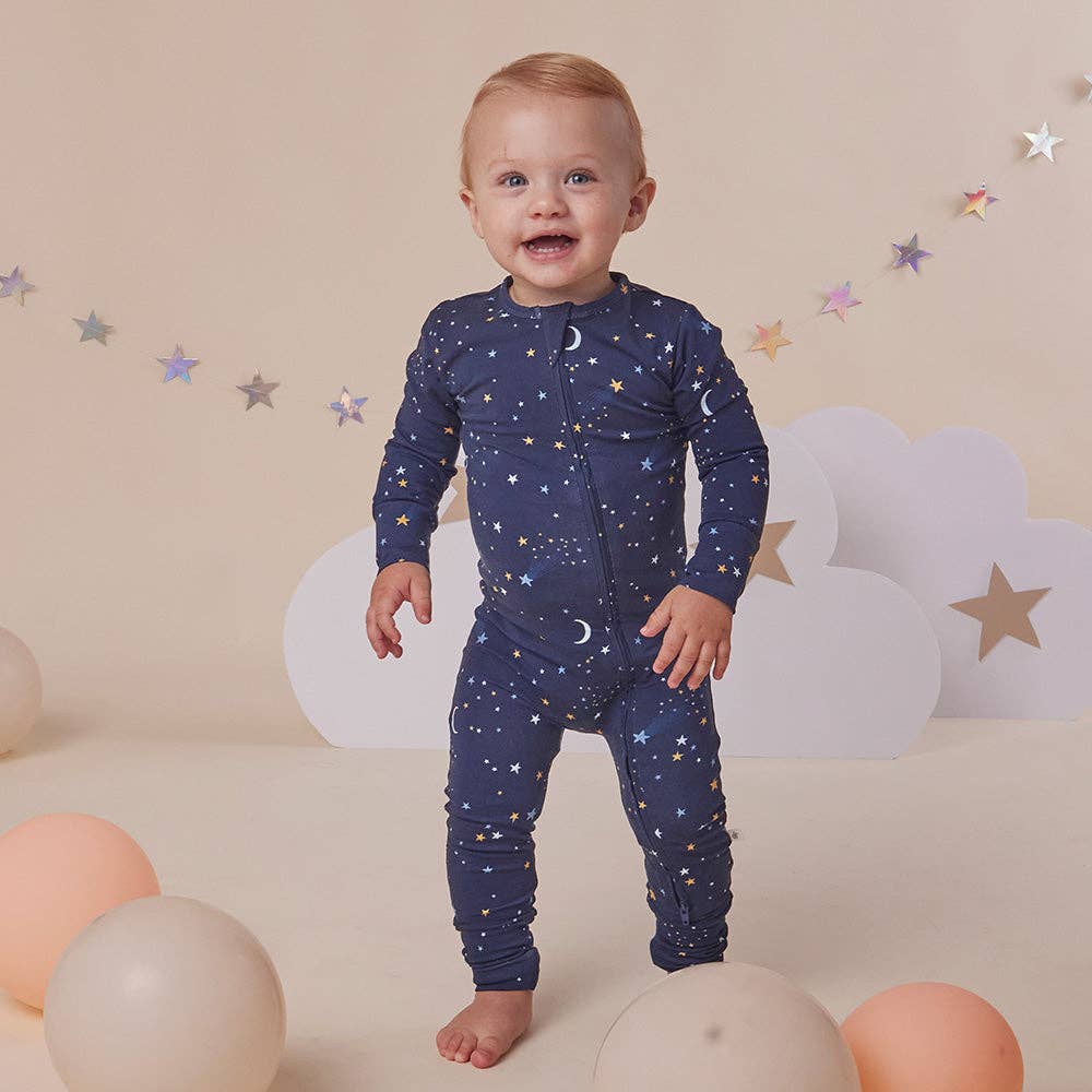 Starry Night Organic Snugglesuit Convertible Romper