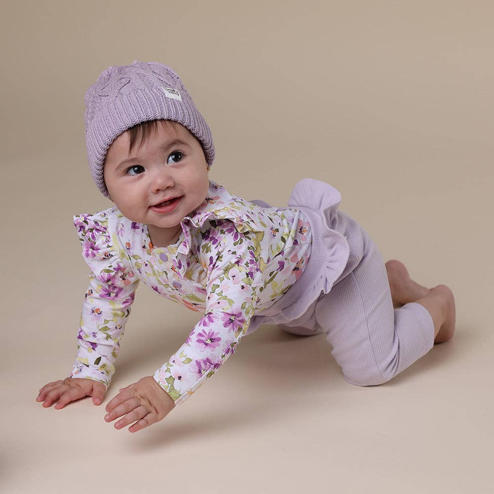 Lavender Organic Baby Knit Beanie