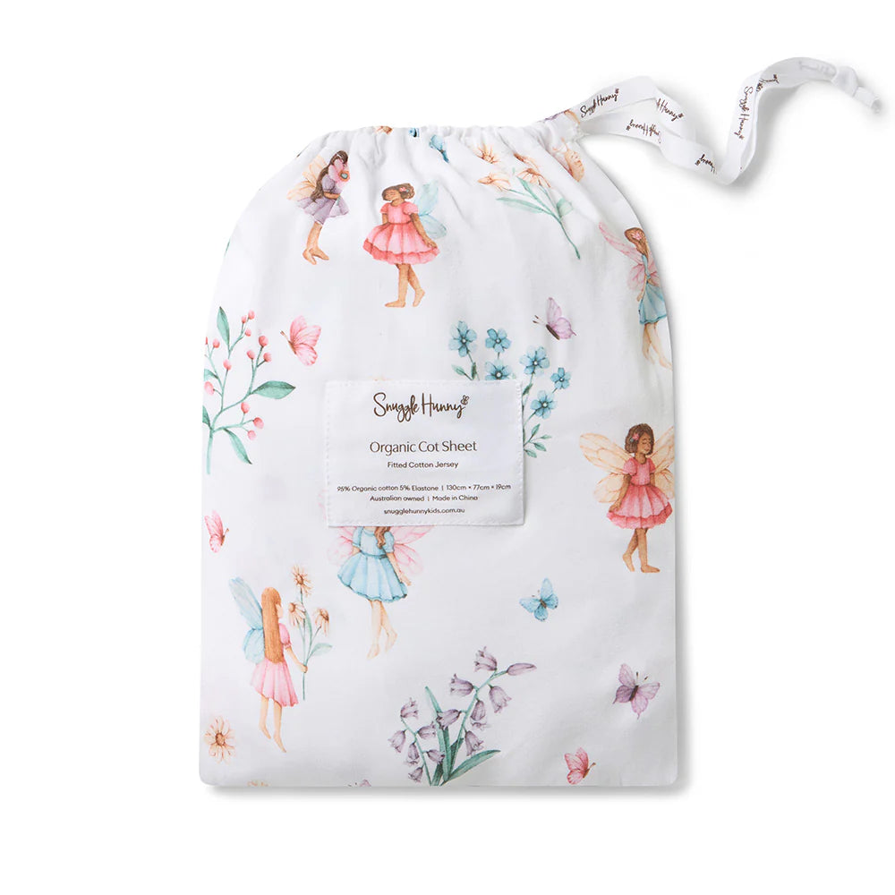 Fairy Garden Organic Fitted Cot Sheet