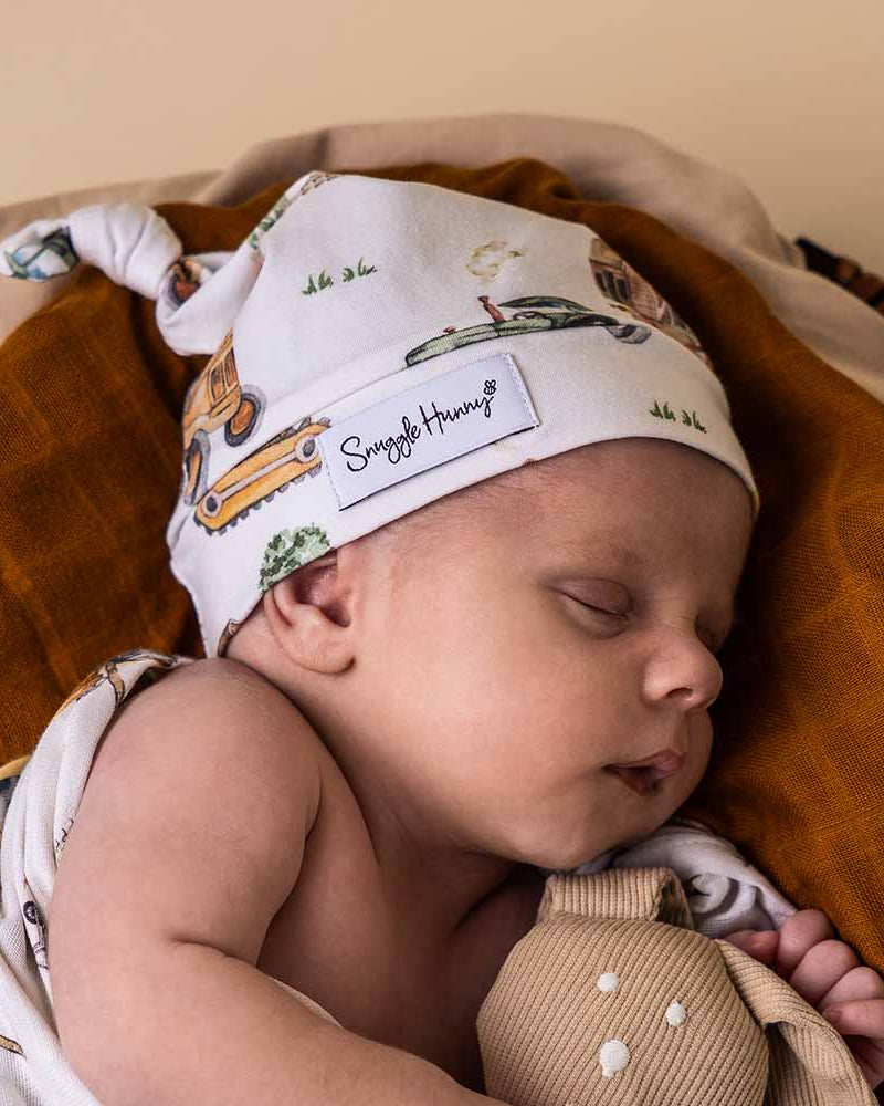 Diggers & Tractors Organic Knotted Beanie
