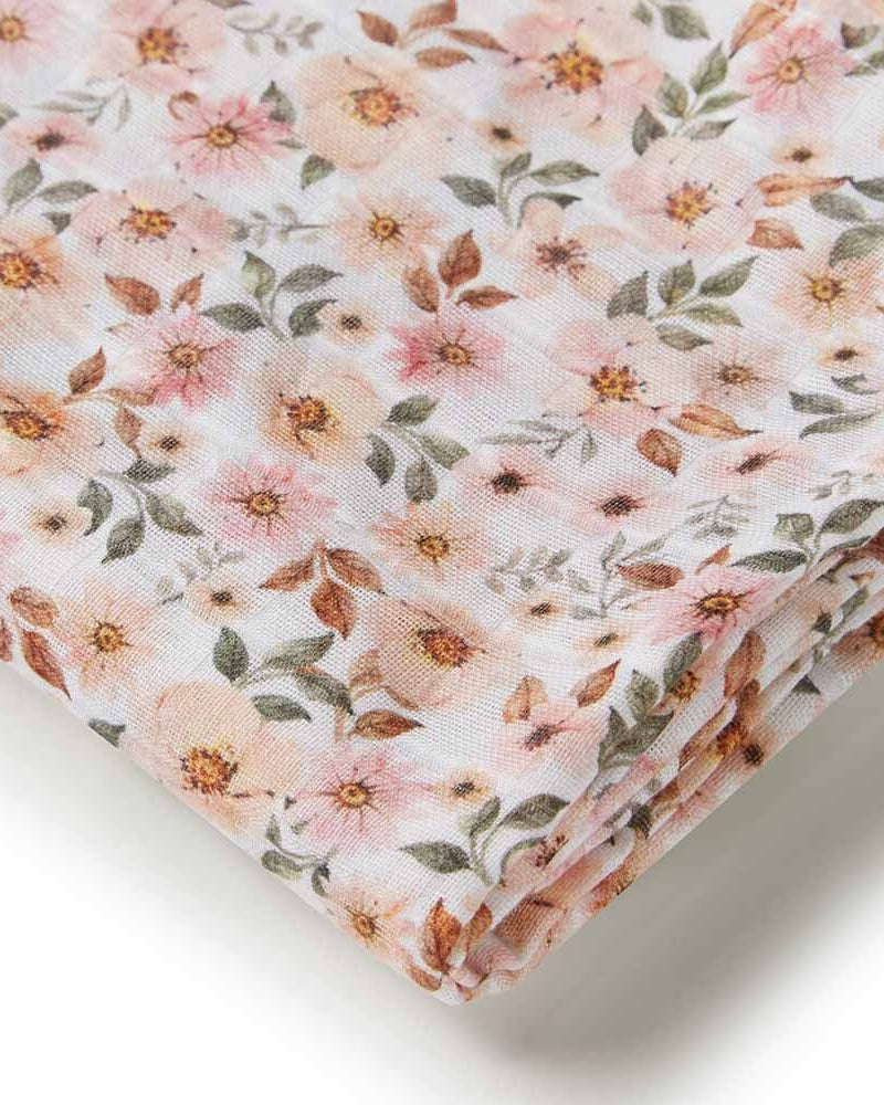 Spring Floral Organic Muslin Wrap