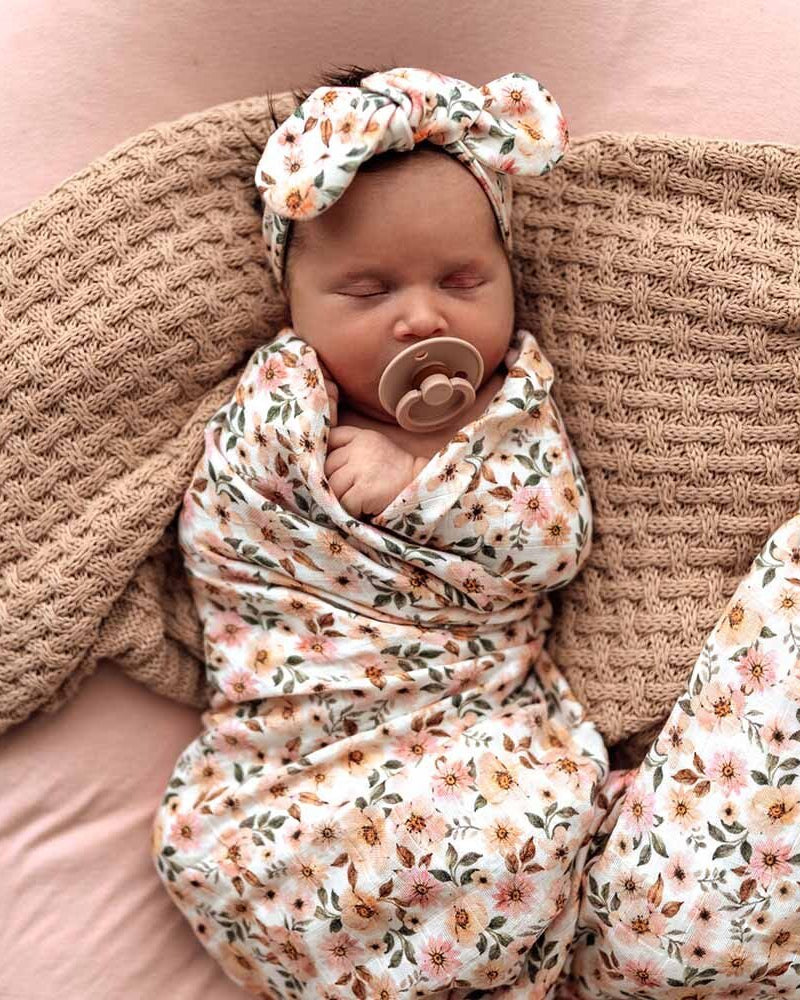 Spring Floral Organic Muslin Wrap