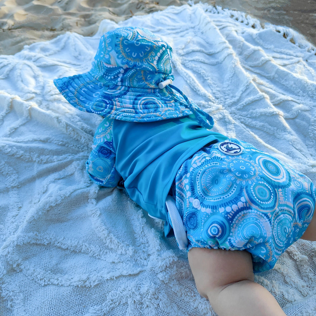 Swim Nappy & Mini Wet Bag Combo - Called Home to the Ocean