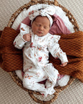 Butterfly Organic Snuggle Sleepsuit Zip Footie with Frill