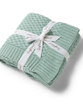 Sage Diamond Knit Organic Baby Blanket