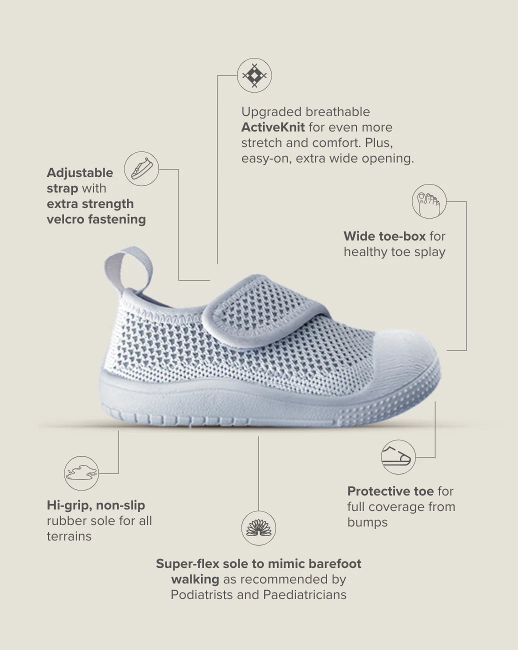 Velcro MOVE Toddler Shoe – Cloud Blue