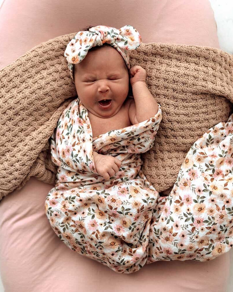 Spring Floral Organic Muslin Wrap