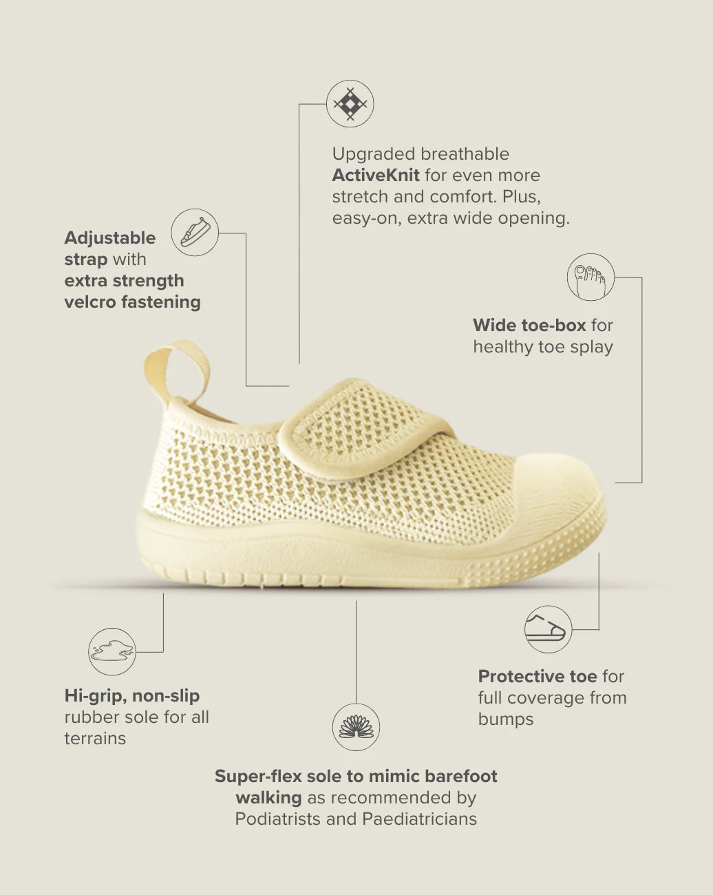 Velcro MOVE Toddler Shoe – Sunshine Yellow